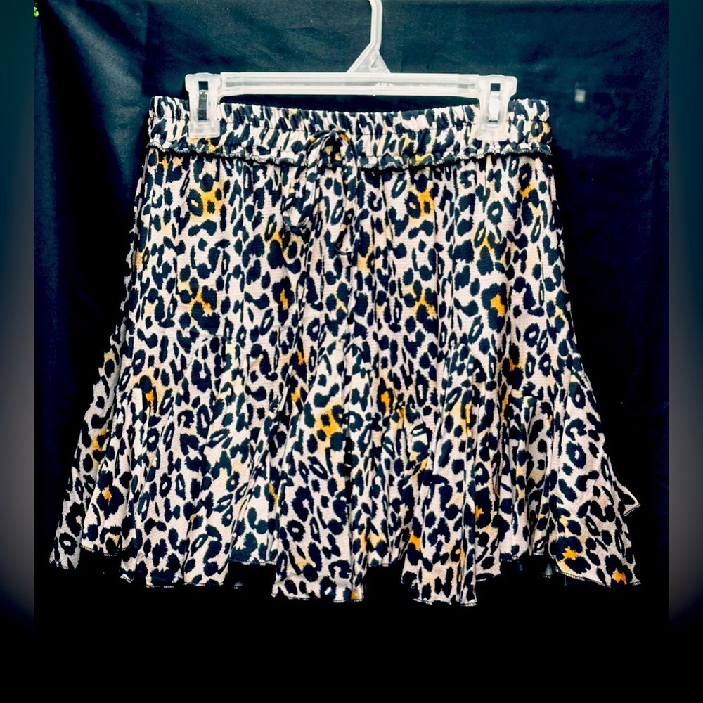 #1146 Cute Leopard Short Skirt, XL, 16”